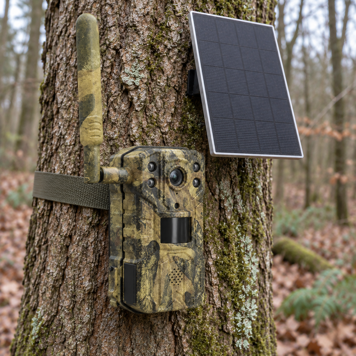 4G-Wildkamera mit separatem Solarpanel – Full HD und 20 MP