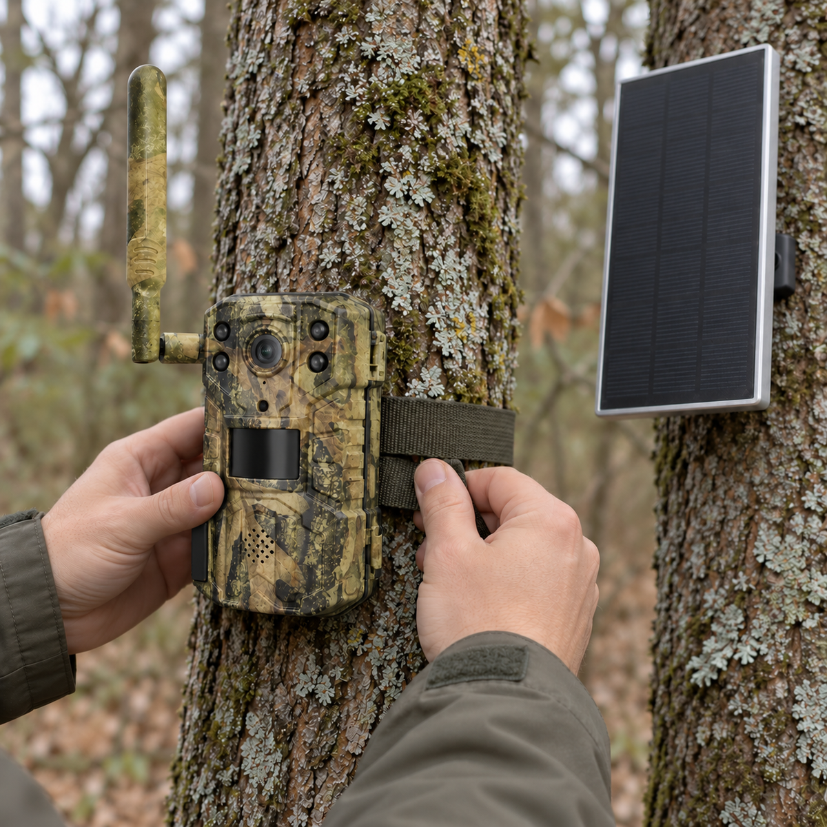 4G-Wildkamera mit separatem Solarpanel – Full HD und 20 MP