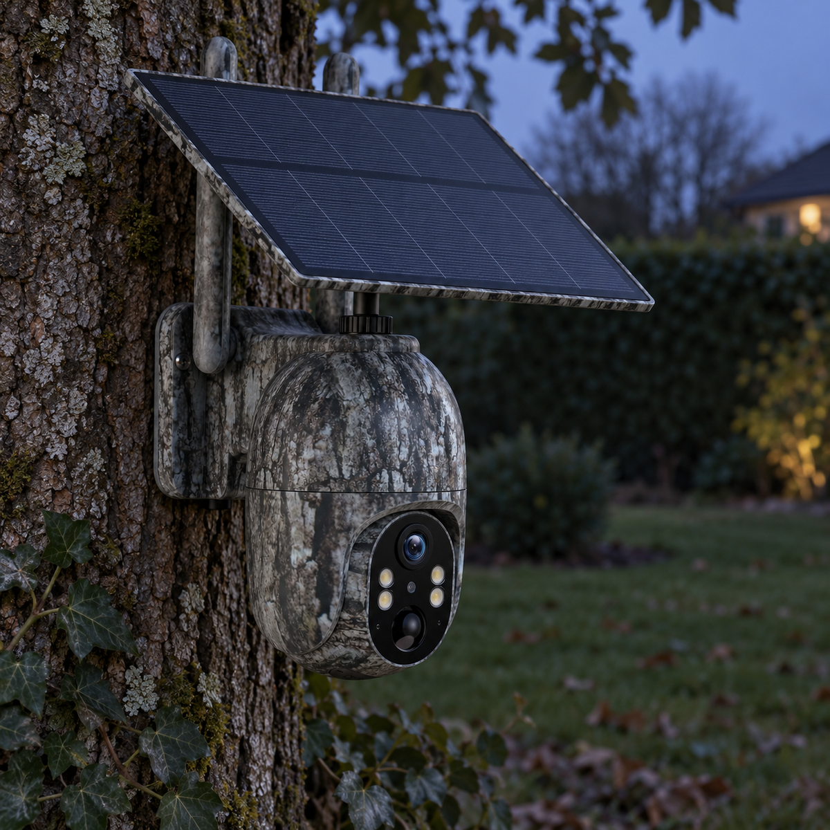 Schwenkbare 4G-Kamera mit Solarpanel – 2,5K, Live-Bild und Zwei-Wege-Audio