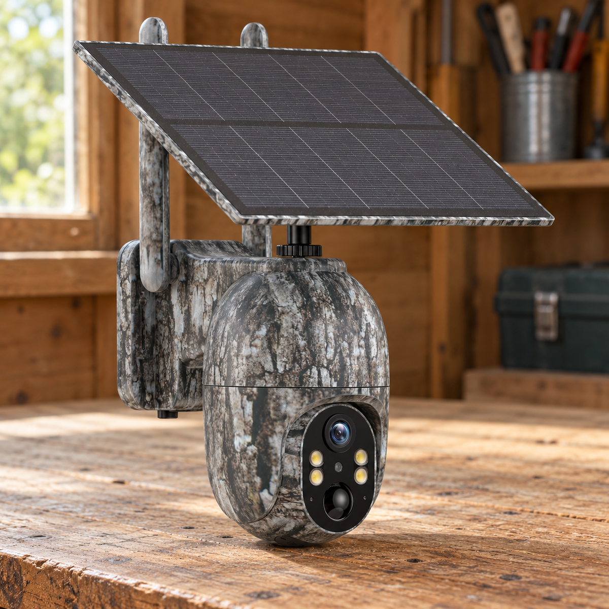 Schwenkbare 4G-Kamera mit Solarpanel – 2,5K, Live-Bild und Zwei-Wege-Audio