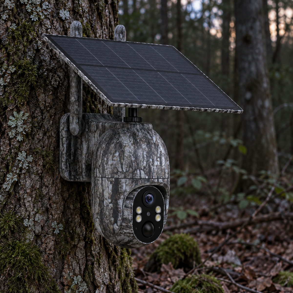 Schwenkbare 4G-Kamera mit Solarpanel – 2,5K, Live-Bild und Zwei-Wege-Audio