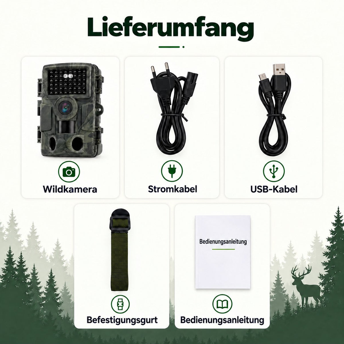 WLAN-Wildkamera 32 MP – Full HD, Bilder aufs Handy ohne Monatsgebühr