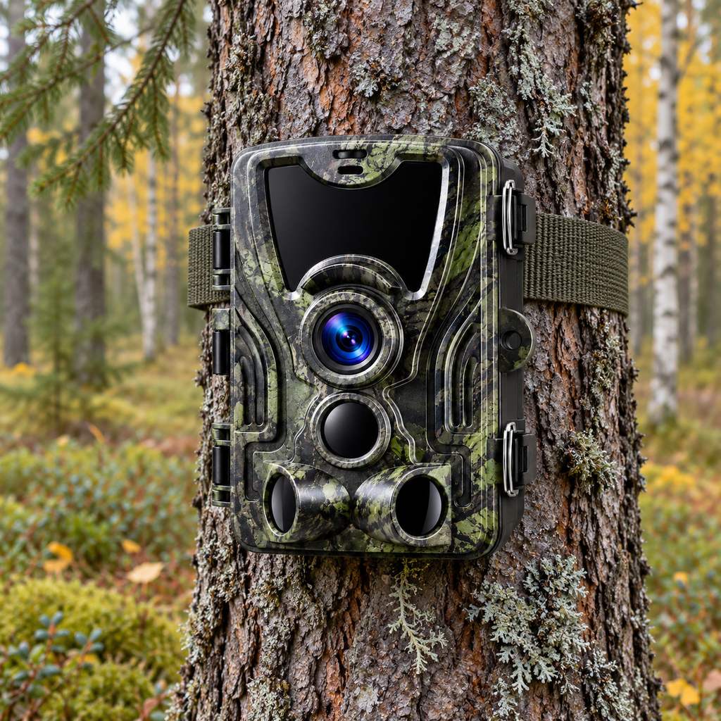 Wildkamera 20 MP mit LCD-Display – Zeitstempel, Temperatur und Mondphase