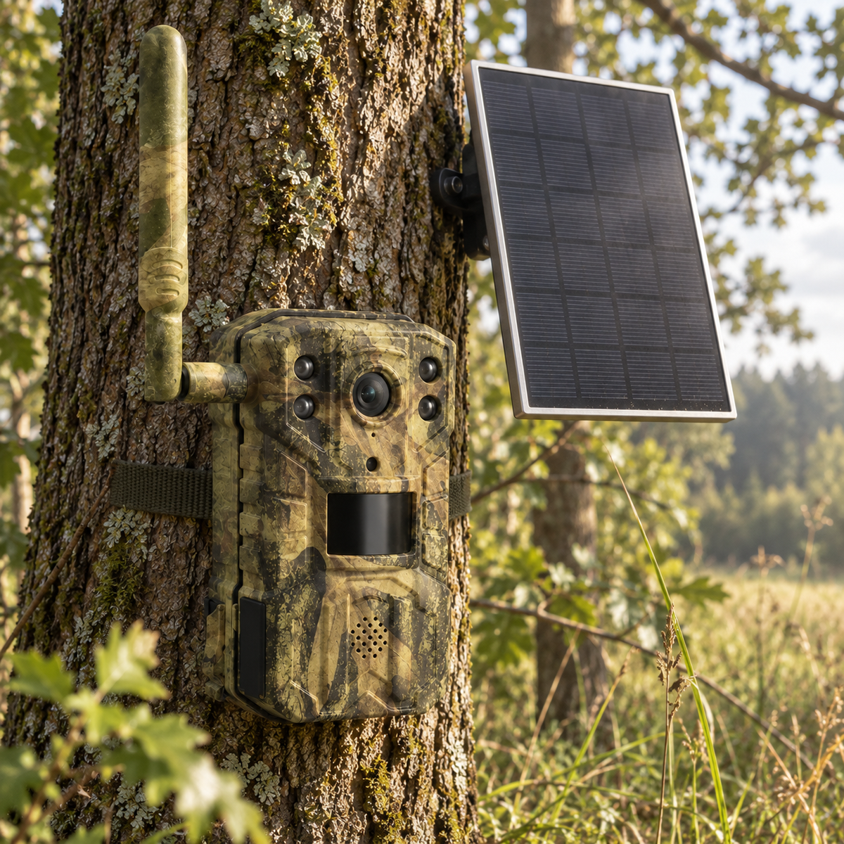 4G-Wildkamera mit separatem Solarpanel – Full HD und 20 MP