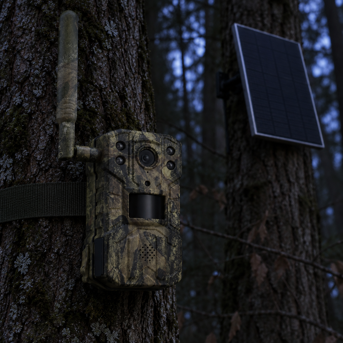 4G-Wildkamera mit separatem Solarpanel – Full HD und 20 MP