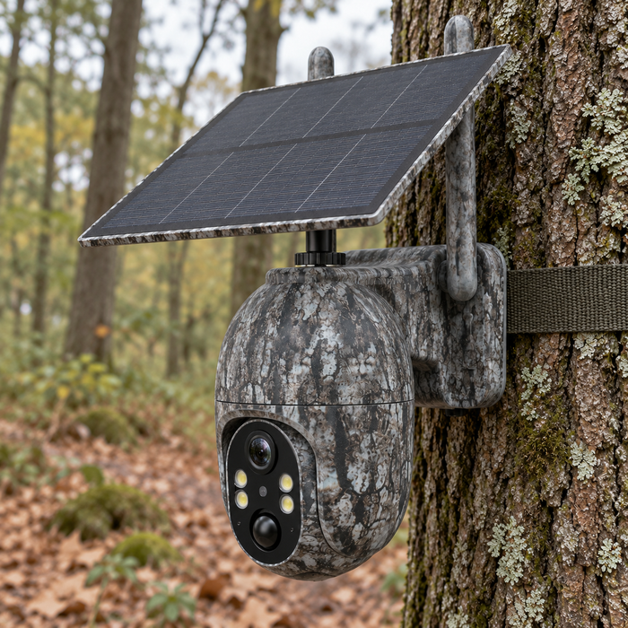 Schwenkbare 4G-Kamera mit Solarpanel – 2,5K, Live-Bild und Zwei-Wege-Audio