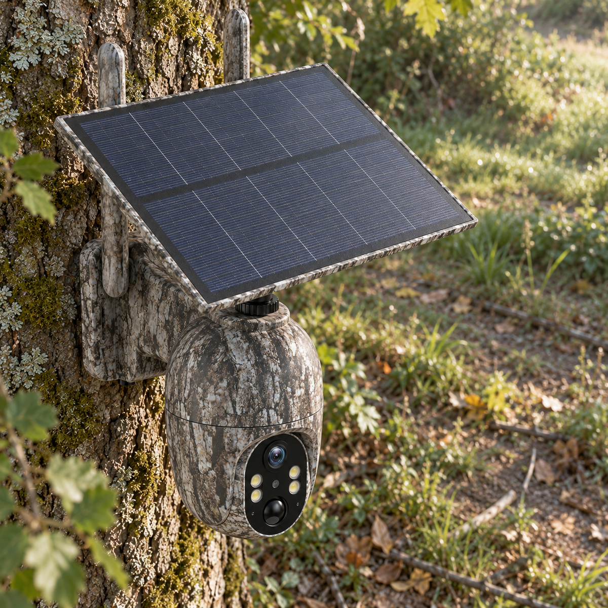 Schwenkbare 4G-Kamera mit Solarpanel – 2,5K, Live-Bild und Zwei-Wege-Audio