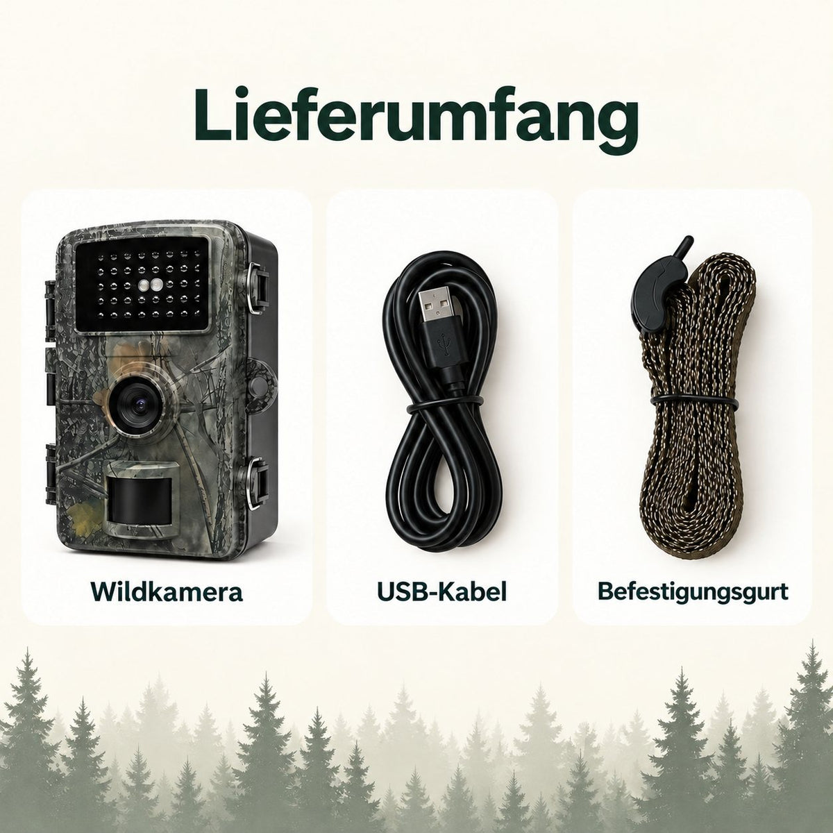 Wildkamera Full HD 1080p – 16 MP, einfache Bedienung ohne App