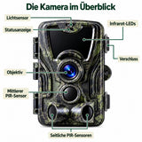 Wildkamera 20 MP mit LCD-Display – Zeitstempel, Temperatur und Mondphase