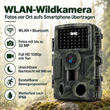 WLAN-Wildkamera 32 MP – Full HD, Bilder aufs Handy ohne Monatsgebühr